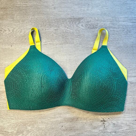 Knix WingWoman Contour Bra Wireless Teal Yellow 7+ - Picture 1 of 3
